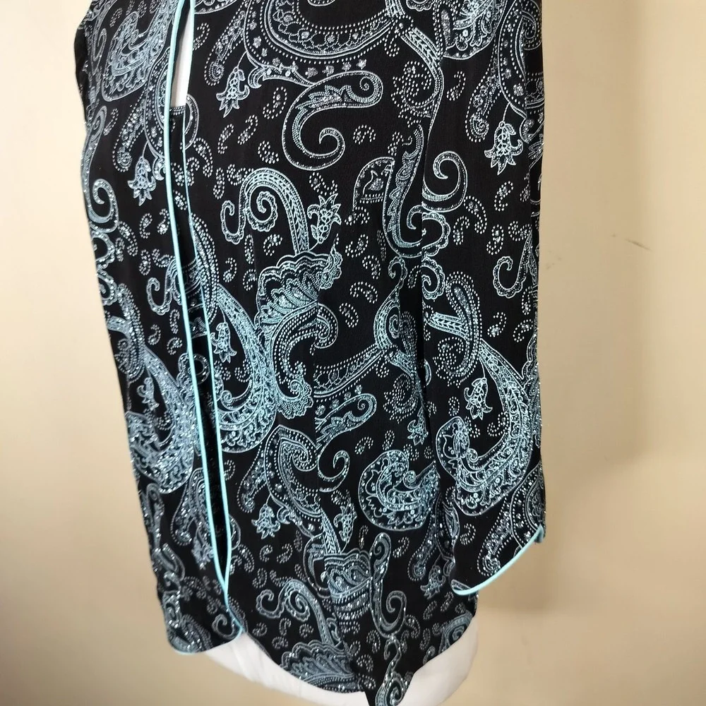 Alex Evenings‎ Jacket + Tank Set Paisley Floral Shimmer